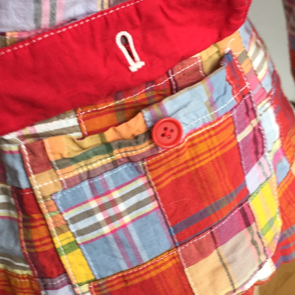 J Crew Madras Patchwork Jacket Size 4 Red Plaid - image 5